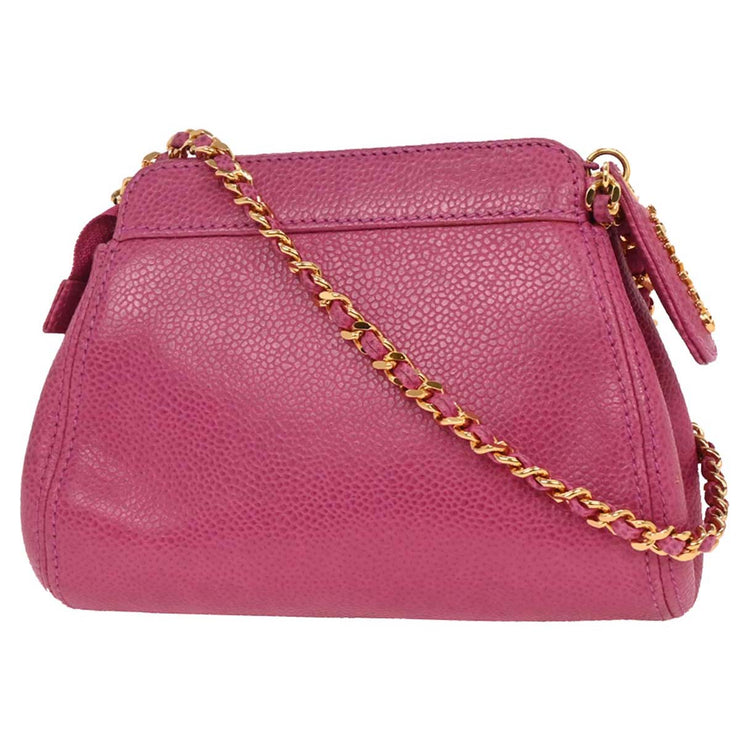 Chanel Pink Calfskin Shoulder Bag 196058
