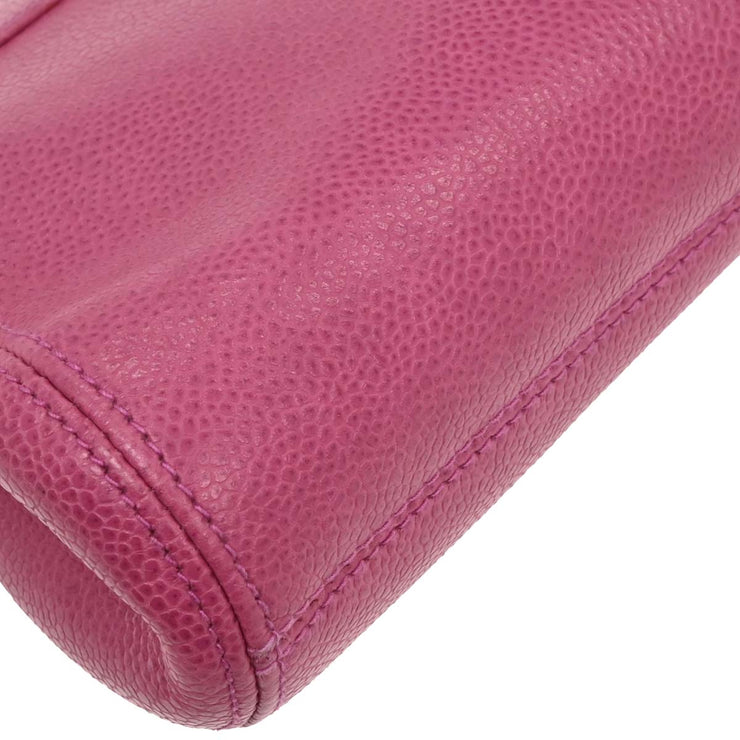 Chanel Pink Calfskin Shoulder Bag 196058