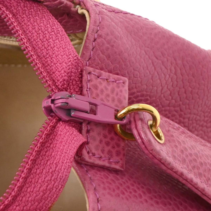 Chanel Pink Calfskin Shoulder Bag 196058