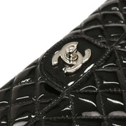 Chanel Black Patent Leather Secret Label Single Flap Shoulder Bag 196064