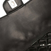 Chanel Black Patent Leather Secret Label Single Flap Shoulder Bag 196064