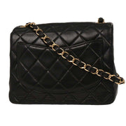 Chanel Black Lambskin Mini Classic Square Flap Shoulder Bag 17 196065