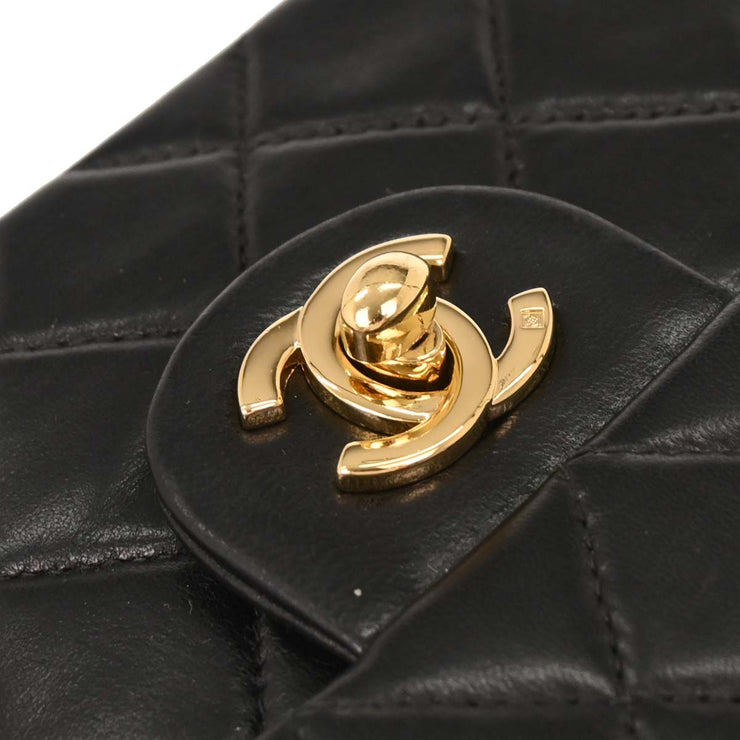 Chanel Black Lambskin Mini Classic Square Flap Shoulder Bag 17 196065