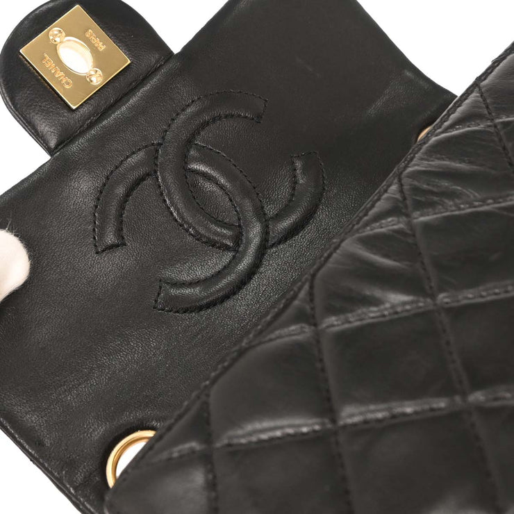 Chanel Black Lambskin Mini Classic Square Flap Shoulder Bag 17 196065