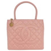 Chanel Pink Calfskin Medallion Tote Handbag 196069