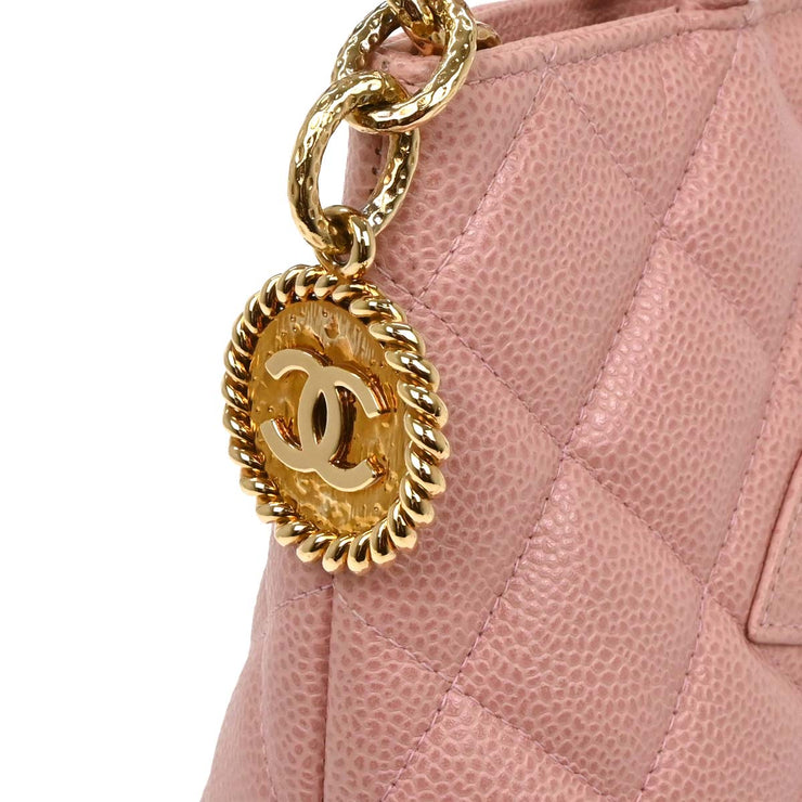 Chanel Pink Calfskin Medallion Tote Handbag 196069