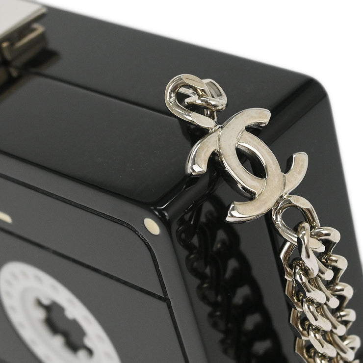Chanel Black Acrylic Cassette Tape Clutch Bag 04P 196074