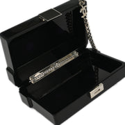 Chanel Black Acrylic Cassette Tape Clutch Bag 04P 196074
