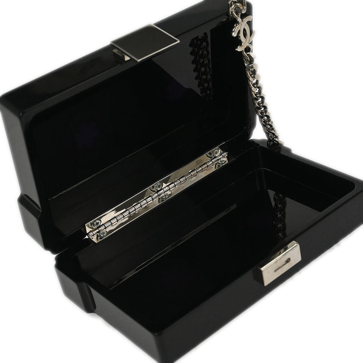 Chanel Black Acrylic Cassette Tape Clutch Bag 04P 196074