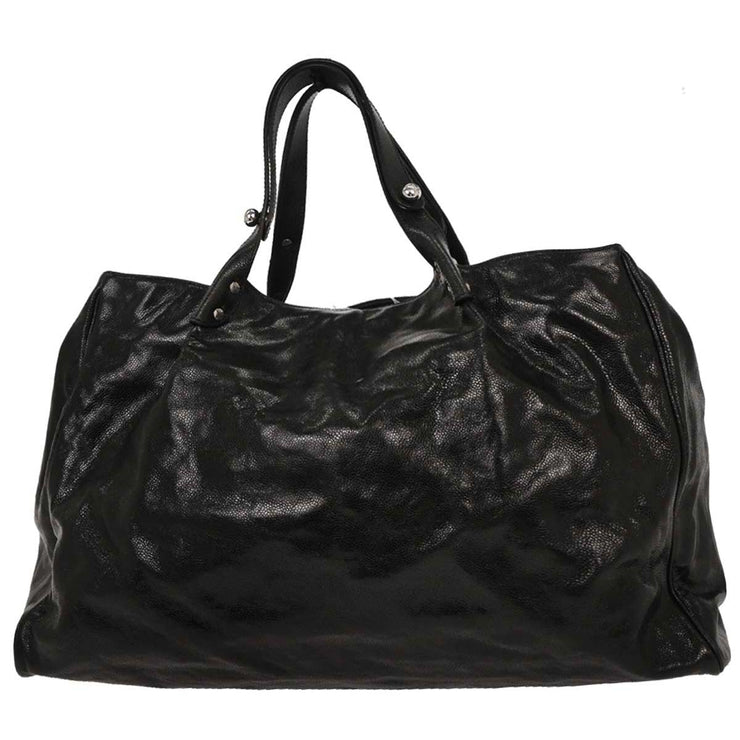 Chanel Black Calfskin Mademoiselle Lock Tote Handbag 196076