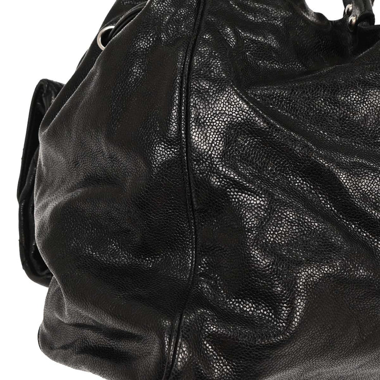 Chanel Black Calfskin Mademoiselle Lock Tote Handbag 196076