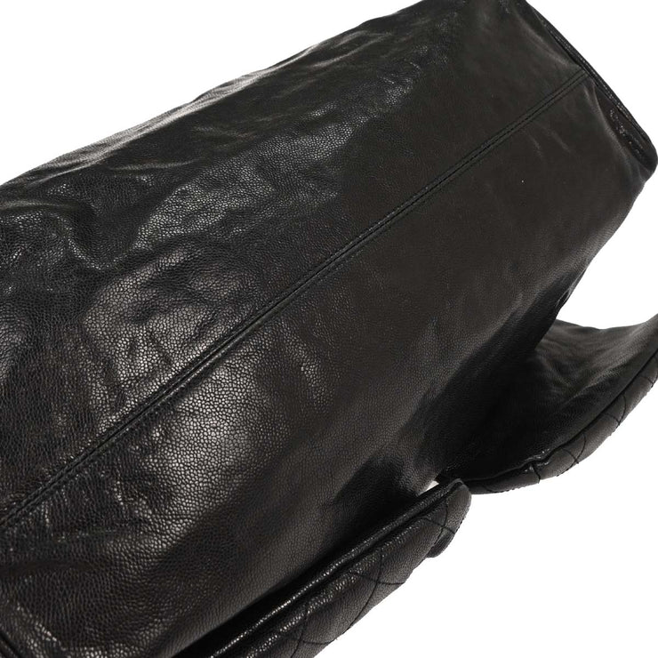 Chanel Black Calfskin Mademoiselle Lock Tote Handbag 196076