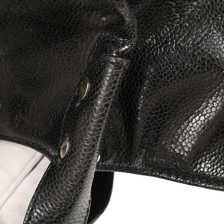 Chanel Black Calfskin Mademoiselle Lock Tote Handbag 196076