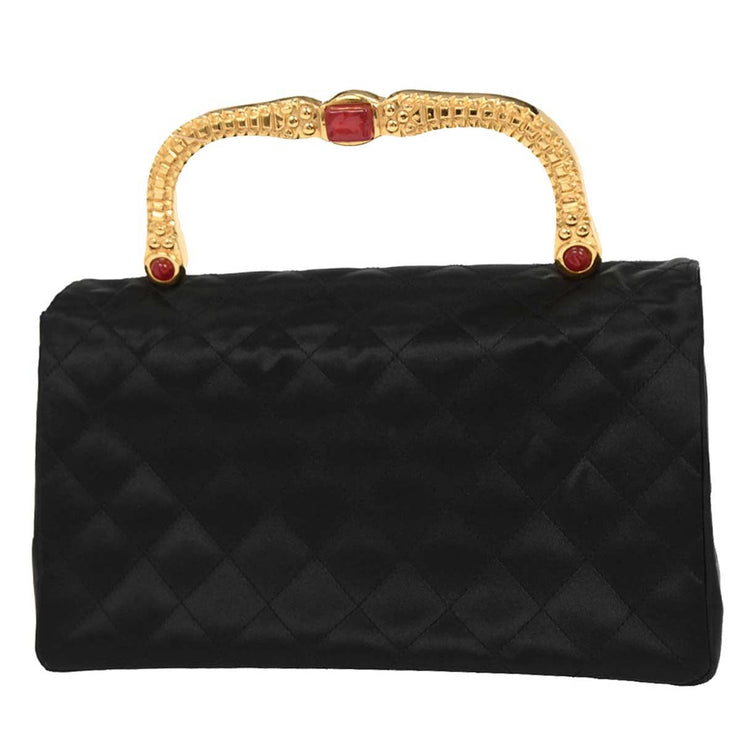 Chanel Black Satin Handbag 196078