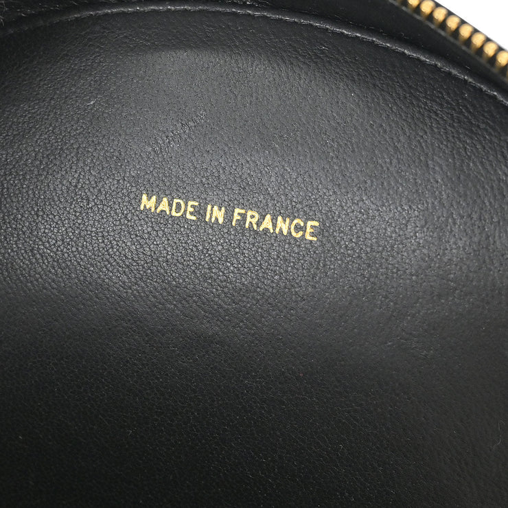 Chanel Black Patent Leather Round Vanity Handbag 196079