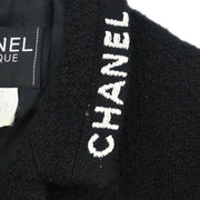 Chanel Single Breasted Jacket Black 95A #38 196086