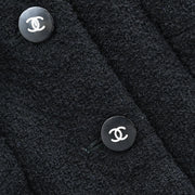 Chanel Single Breasted Jacket Black 95A #38 196086