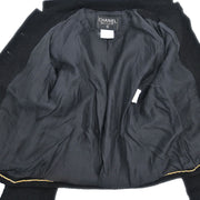 Chanel Single Breasted Jacket Black 95A #38 196086