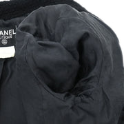 Chanel Single Breasted Jacket Black 95A #38 196086