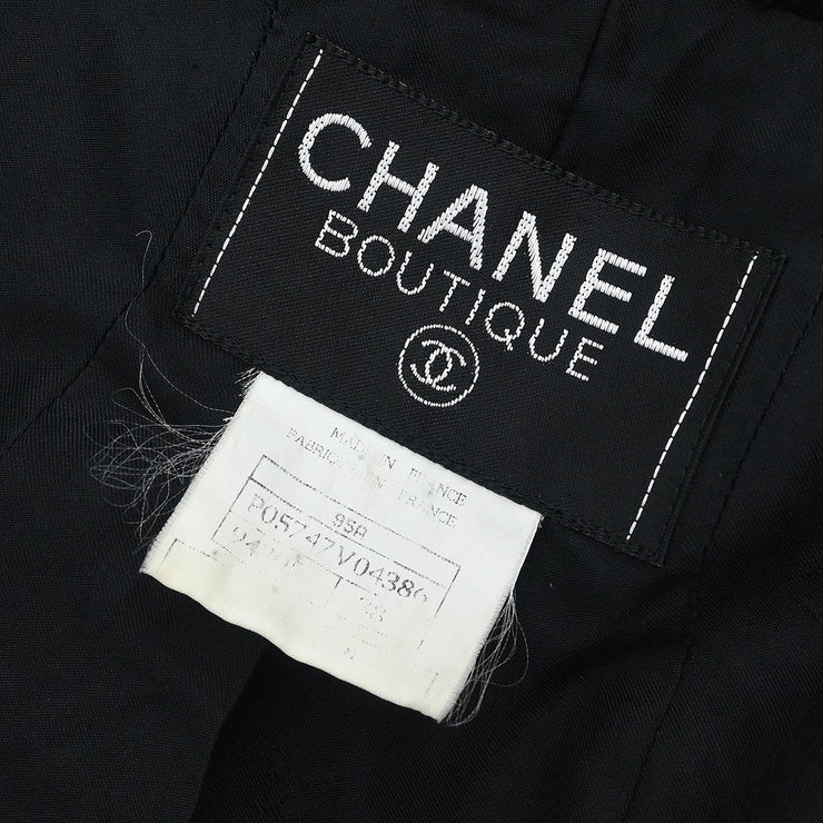 Chanel Single Breasted Jacket Black 95A #38 196086