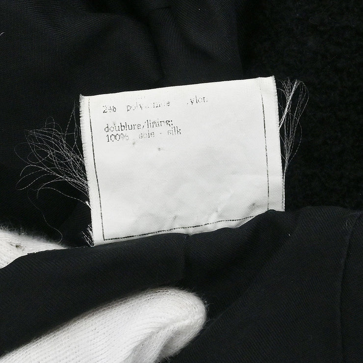 Chanel Single Breasted Jacket Black 95A #38 196086