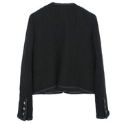 Chanel Single Breasted Jacket Black 08A #38 196087