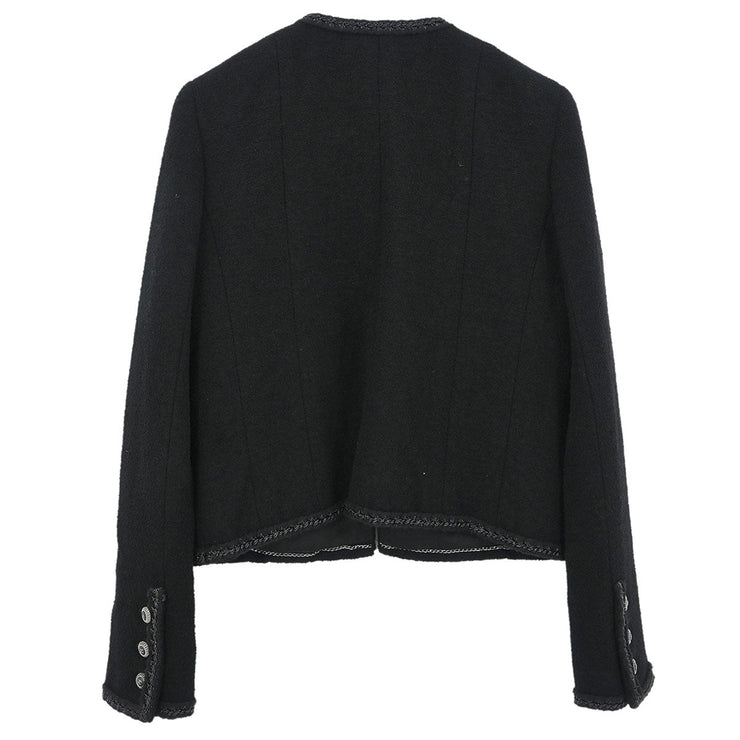 Chanel Single Breasted Jacket Black 08A #38 196087