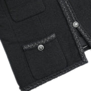 Chanel Single Breasted Jacket Black 08A #38 196087