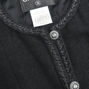 Chanel Single Breasted Jacket Black 08A #38 196087