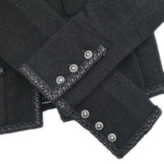 Chanel Single Breasted Jacket Black 08A #38 196087