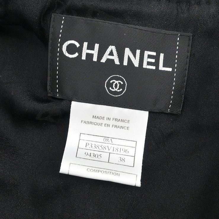 Chanel Single Breasted Jacket Black 08A #38 196087