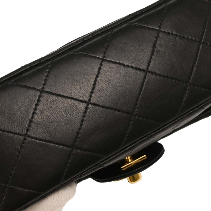 Chanel Black Lambskin Mini Classic Square Flap Shoulder Bag 17 196090
