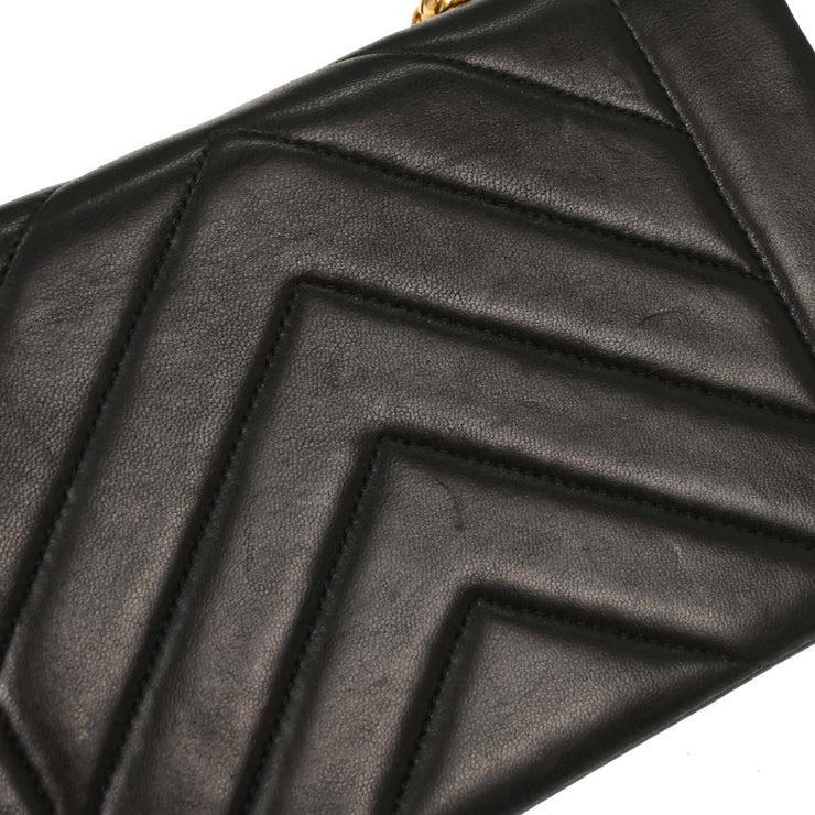 Chanel Black Lambskin Chevron Shoulder Bag 196091