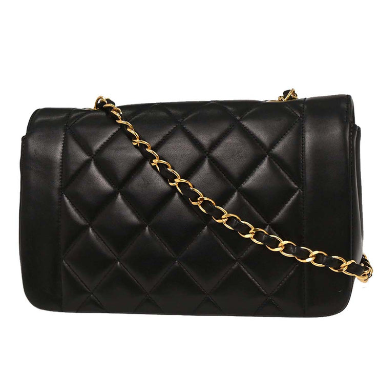 Chanel Black Lambskin Small Diana Shoulder Bag 196093