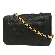 Chanel Black Lambskin Single Flap Shoulder Bag 196107