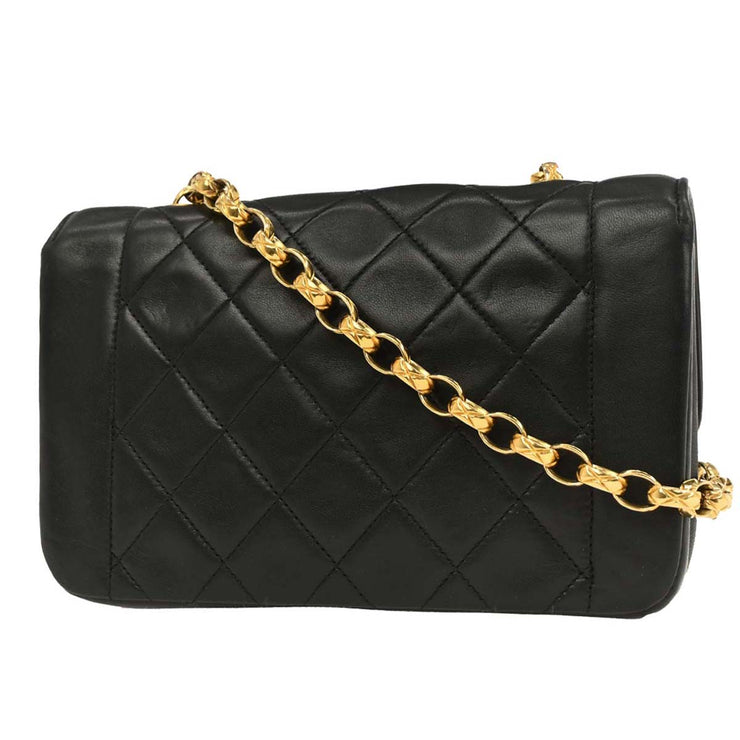 Chanel Black Lambskin Single Flap Shoulder Bag 196107