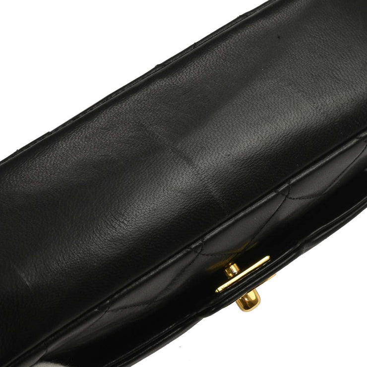 Chanel Black Lambskin Single Flap Shoulder Bag 196107