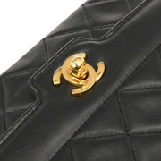 Chanel Black Lambskin Single Flap Shoulder Bag 196107
