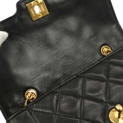 Chanel Black Lambskin Single Flap Shoulder Bag 196107