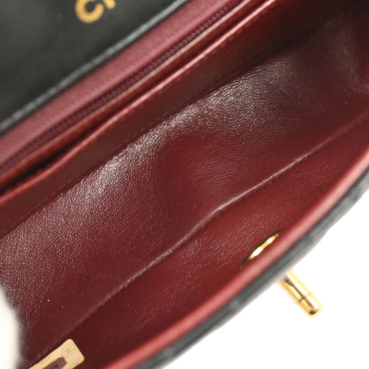 Chanel Black Lambskin Single Flap Shoulder Bag 196107