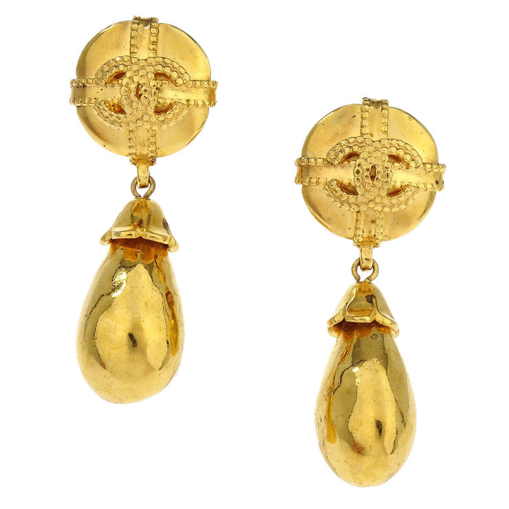 Chanel Dangle Earrings Clip-On Gold 97A 196113