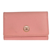 Chanel Pink Calfskin Key Case Small Good 196133