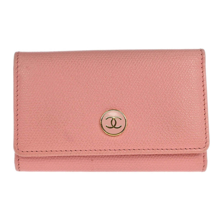 Chanel Pink Calfskin Key Case Small Good 196133