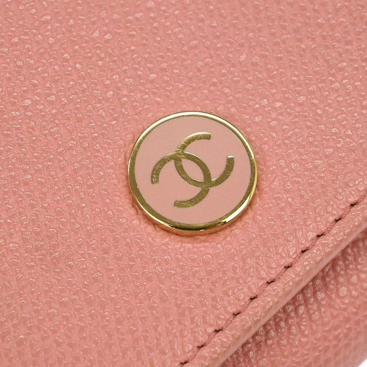 Chanel Pink Calfskin Key Case Small Good 196133