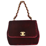 Chanel Bordeaux Velvet Mademoiselle Chain Handbag 196137