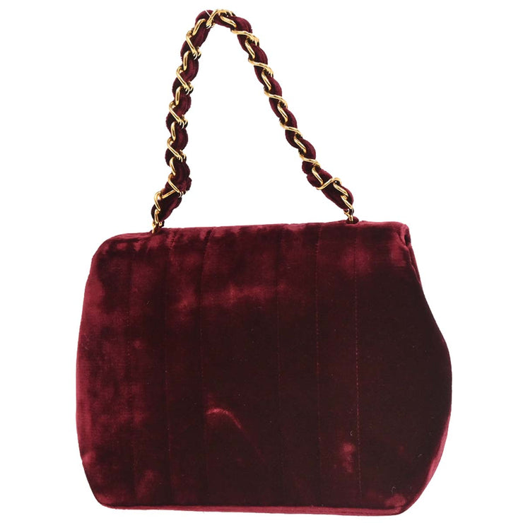 Chanel Bordeaux Velvet Mademoiselle Chain Handbag 196137