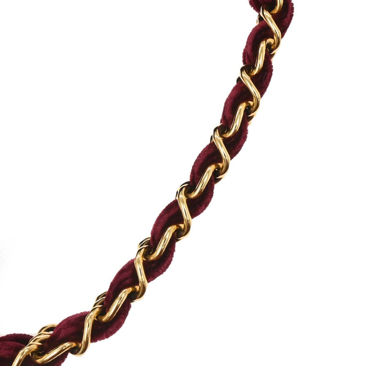 Chanel Bordeaux Velvet Mademoiselle Chain Handbag 196137