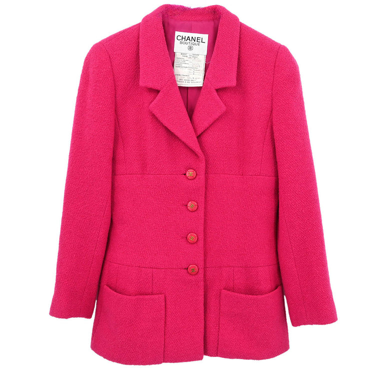Chanel Single Breasted Jacket Pink 95P #36 196143