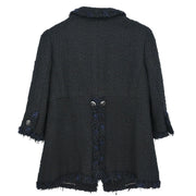 Chanel Collarless Single Breasted Jacket Black 07P #38 196145