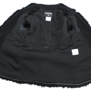 Chanel Collarless Single Breasted Jacket Black 07P #38 196145